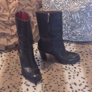 Vintage Tommy Hilfiger Black Leather Boots 7.5